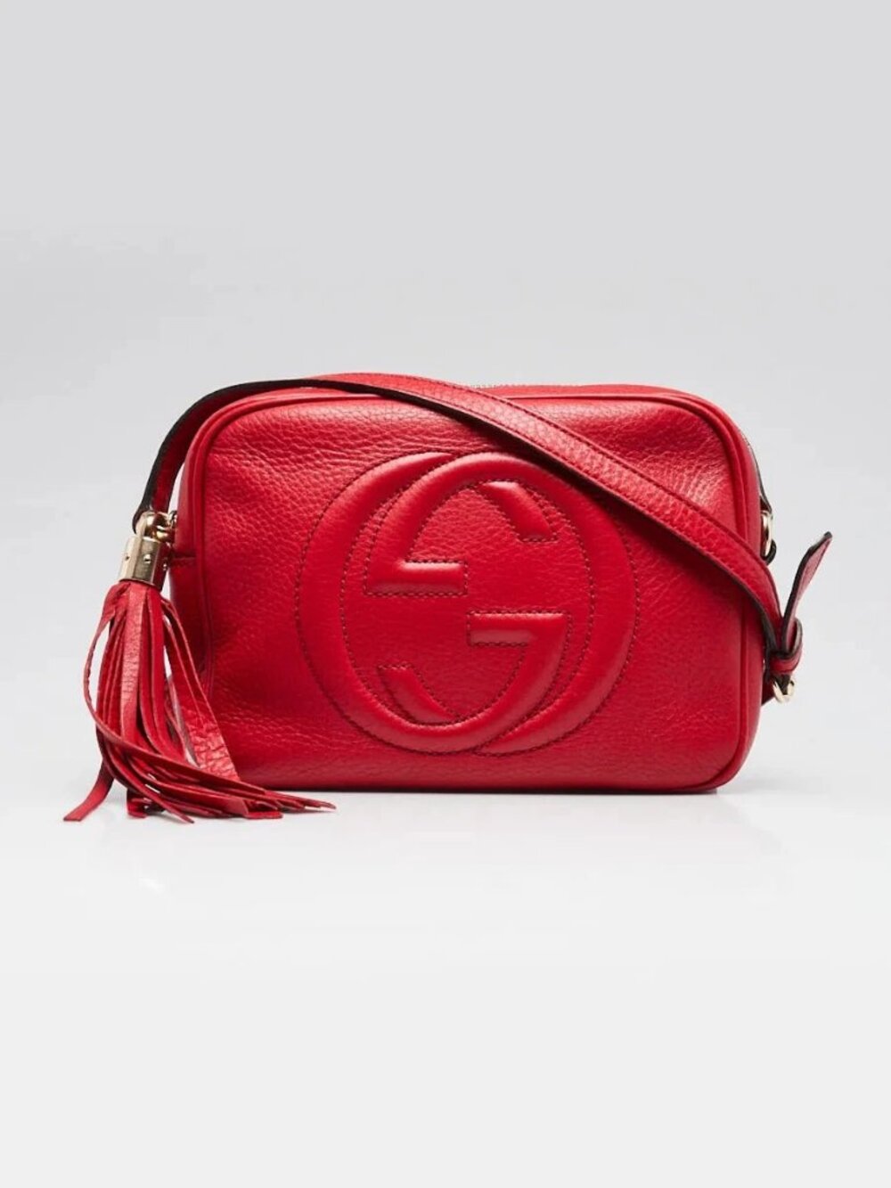 Gucci Red Pebbled Leather Soho Disco Bag